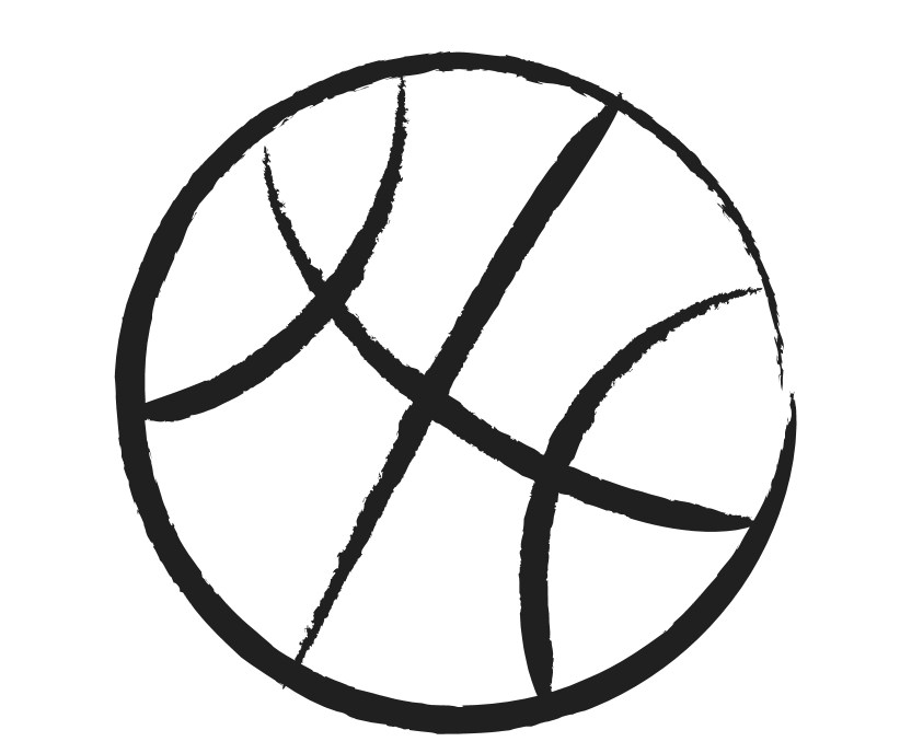 Basketball black and white clipart