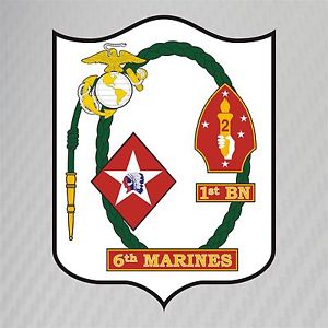 USMC 1st Battalion 6th Marines Insignia Military Graphics Decal ...