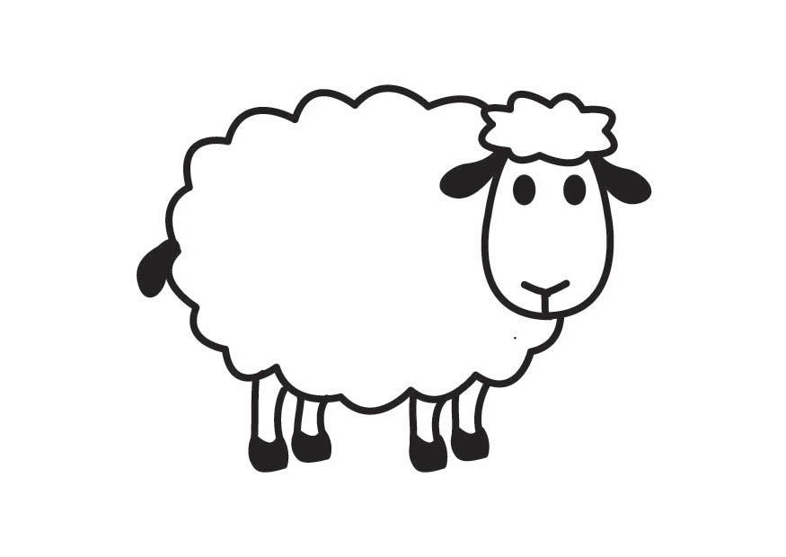 Sheep cartoon clipart black and white