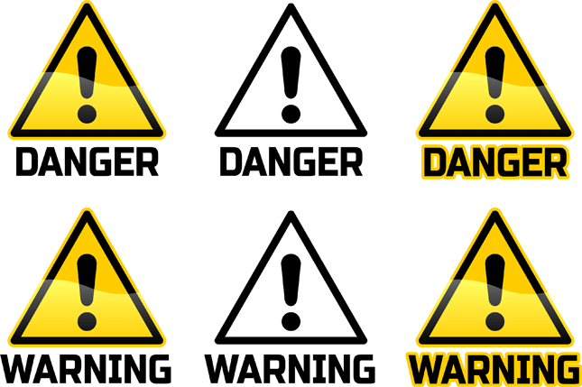 Clip Art Hoard: WARNING! DANGER! CAUTION! Sign
