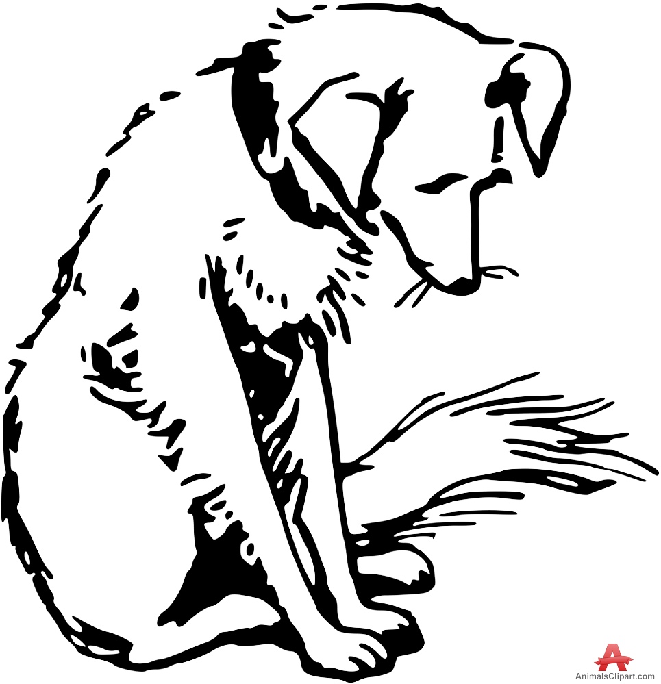 Sad Dog Outline Vector Clipart | Free Clipart Design Download