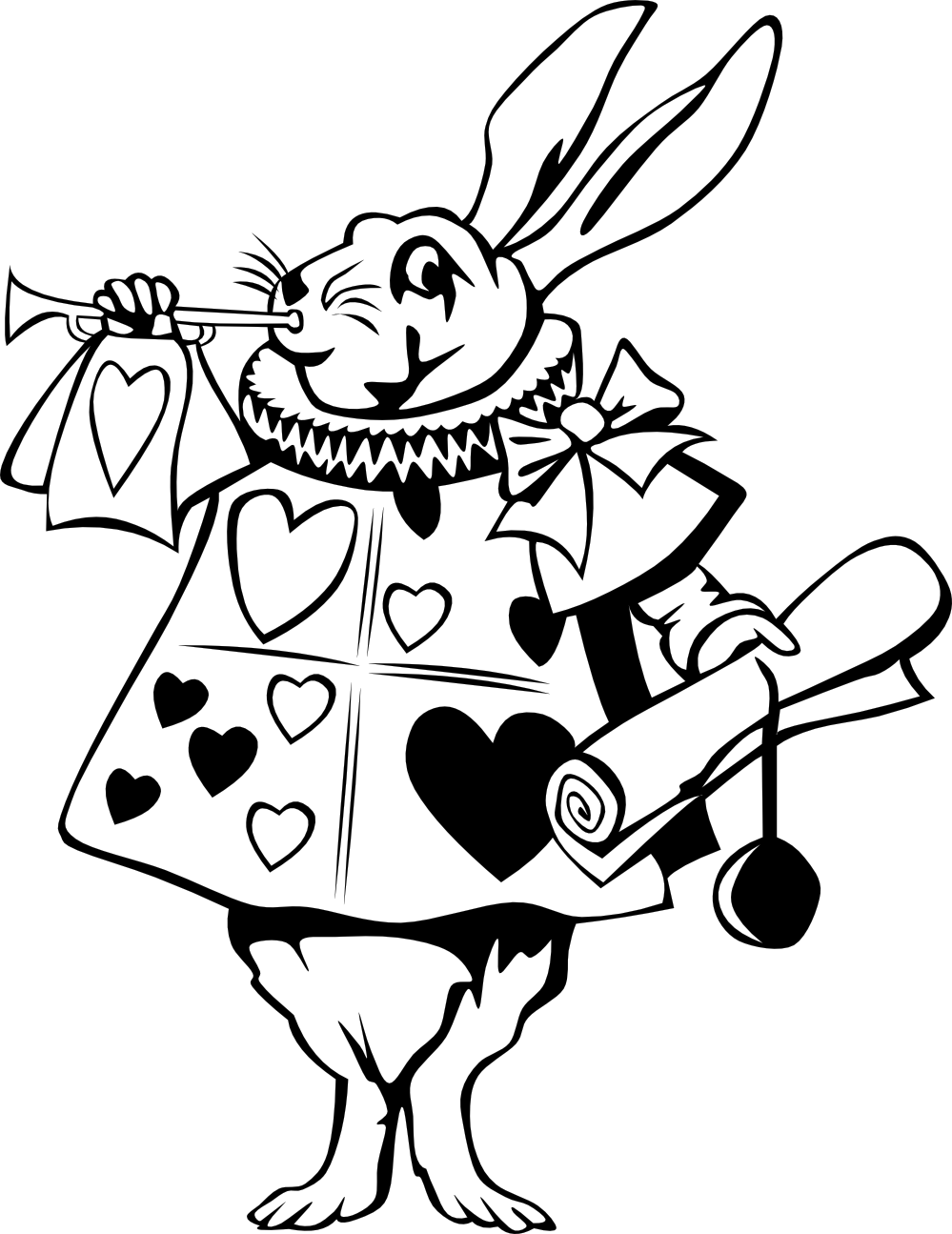 alice in wonderland black and white clipart - photo #1