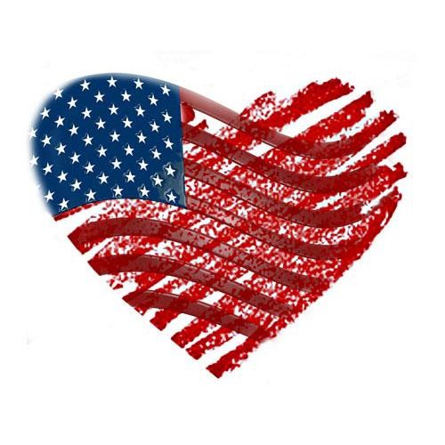American Flag Heart Illustration (