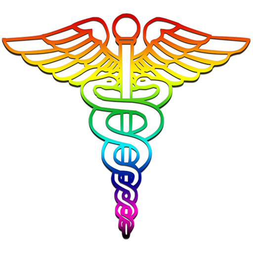 Caduceus medical logo rainbow clipart image - ipharmd.net