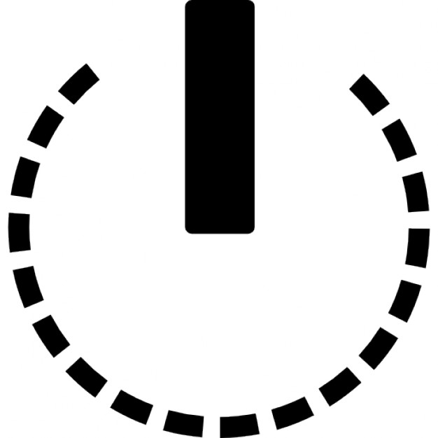 Power circular symbol of broken line circle Icons | Free Download