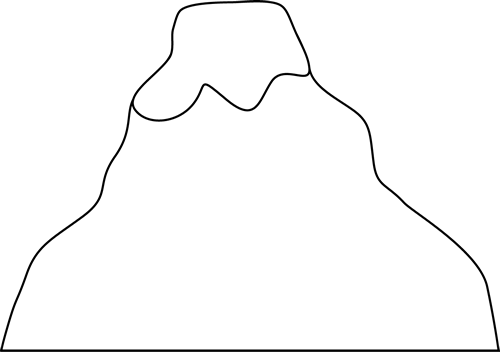 Clipart volcano black and white