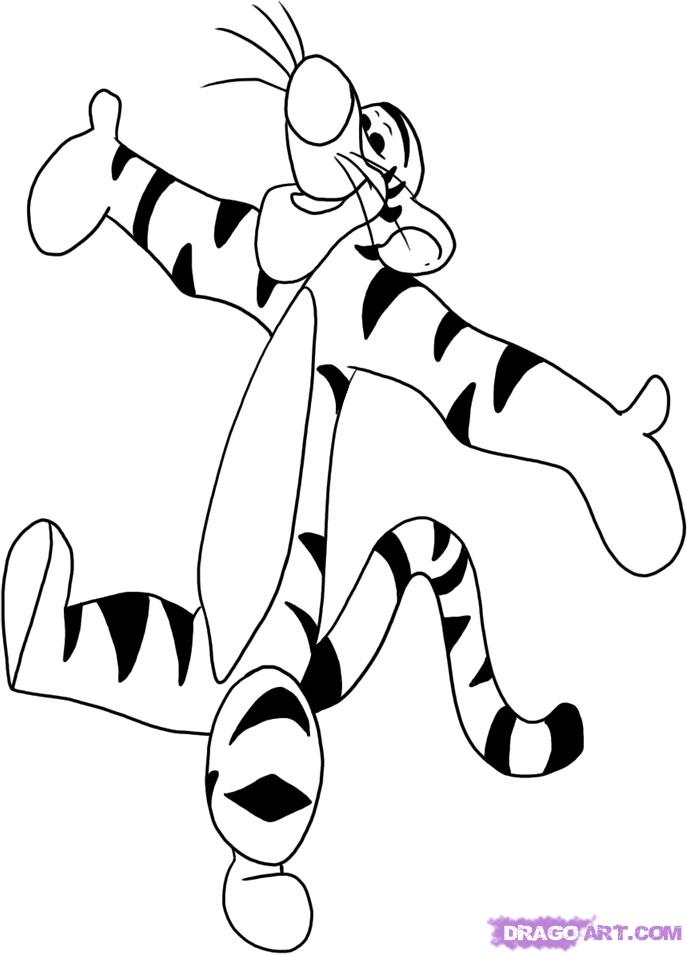 How to Draw Tigger, Step by Step, Disney Characters, Cartoons ...