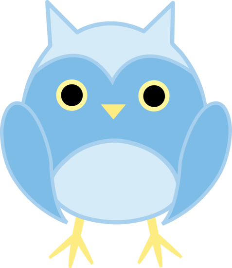Cute blue owl clipart