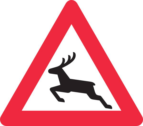 Deer Crossing Road Sign Clip Art - vector clip art ...