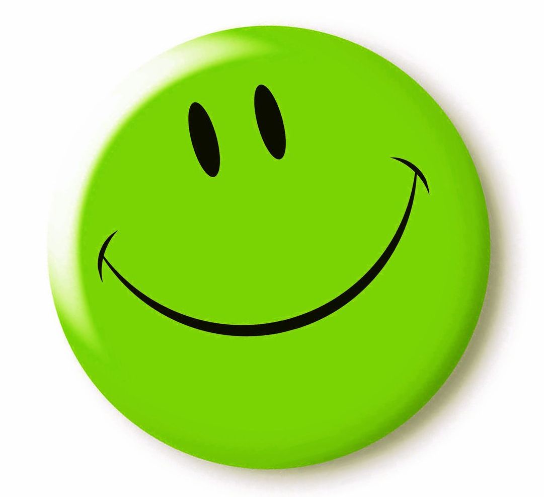 Smiling Green Smiley Face Clipart - Free to use Clip Art Resource