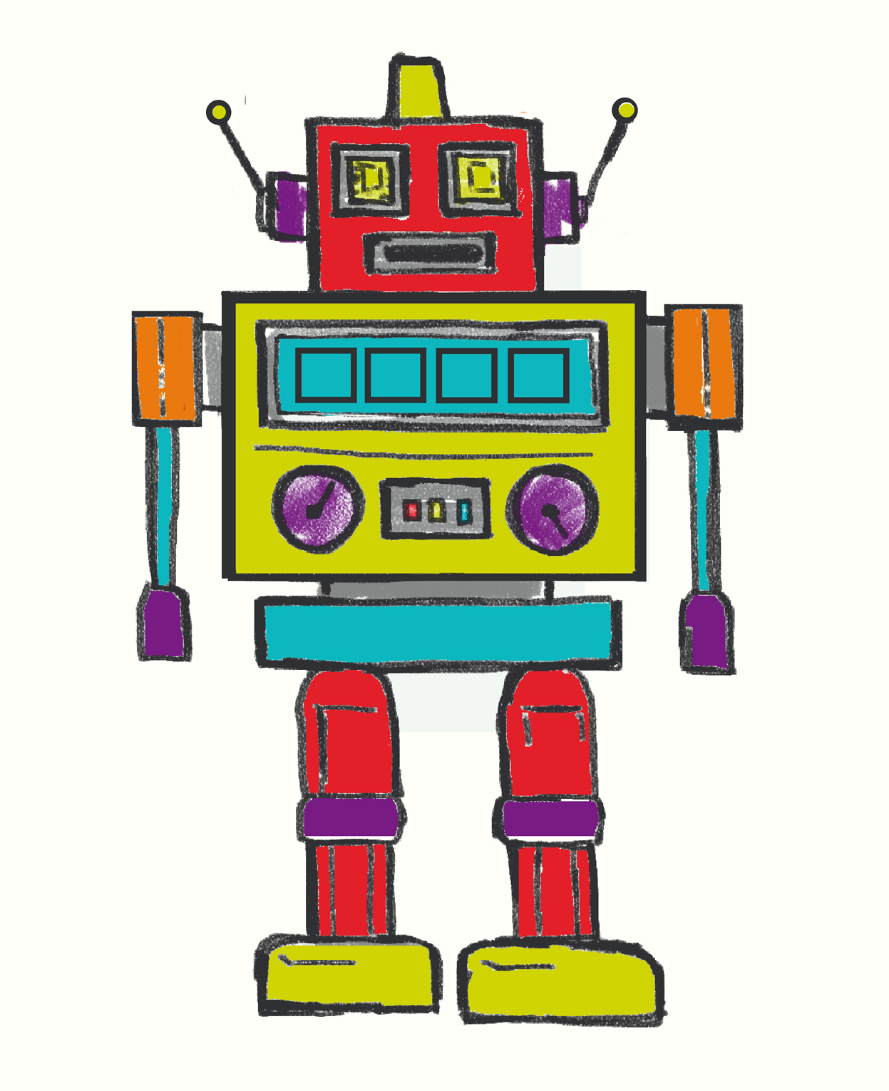 Robot Light Up Canvas by Arthouse : Wallpaper Direct