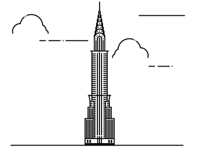 Clipart Of A Grayscale Chrysler Building Royalty Free Vector ...