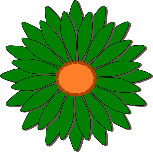 Green flower clipart