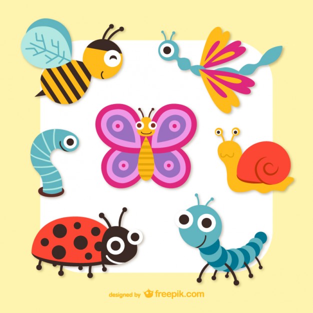Cute cartoon insects Vector | Free Download