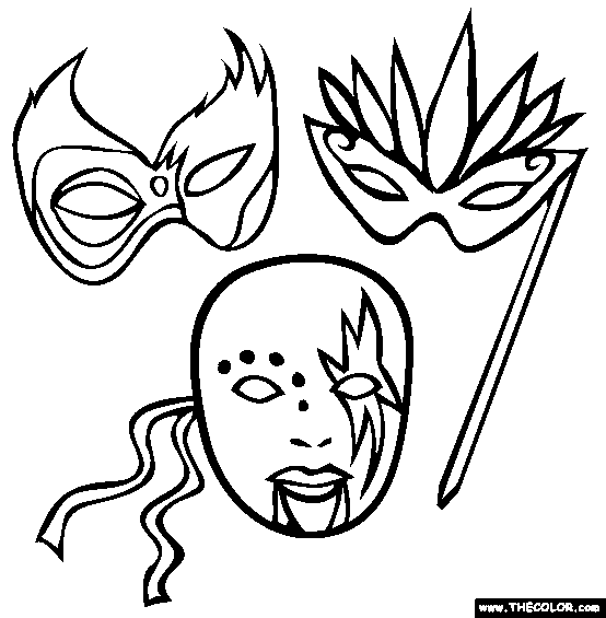 558 views Cute Mask Coloring Pages For Kids