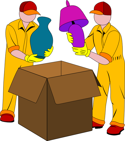 Free Movers Packing Goods Clip Art