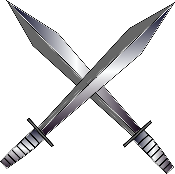 Crossed Medieval Sword Clipart