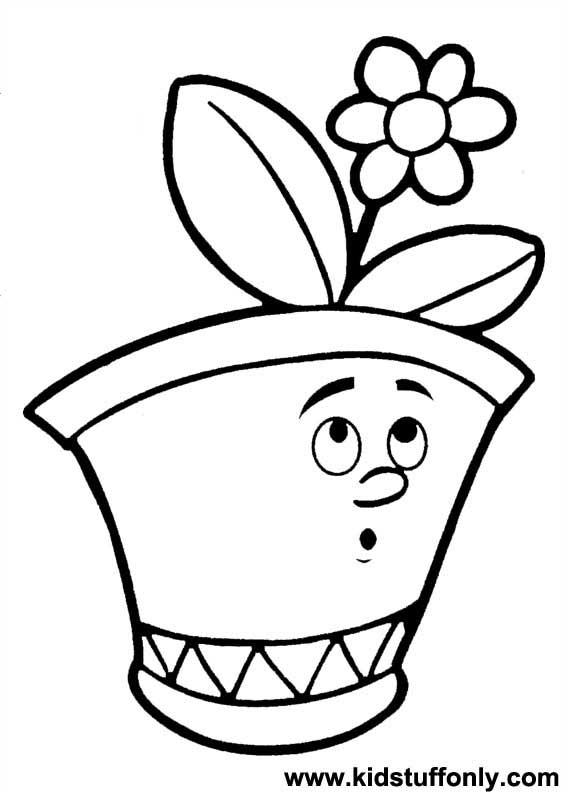 flower pot coloring page : Coloring - Kids Coloring Pages