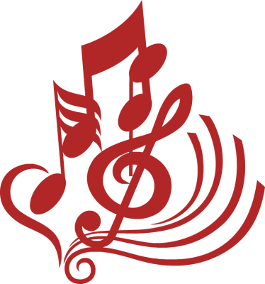 Red music note clipart