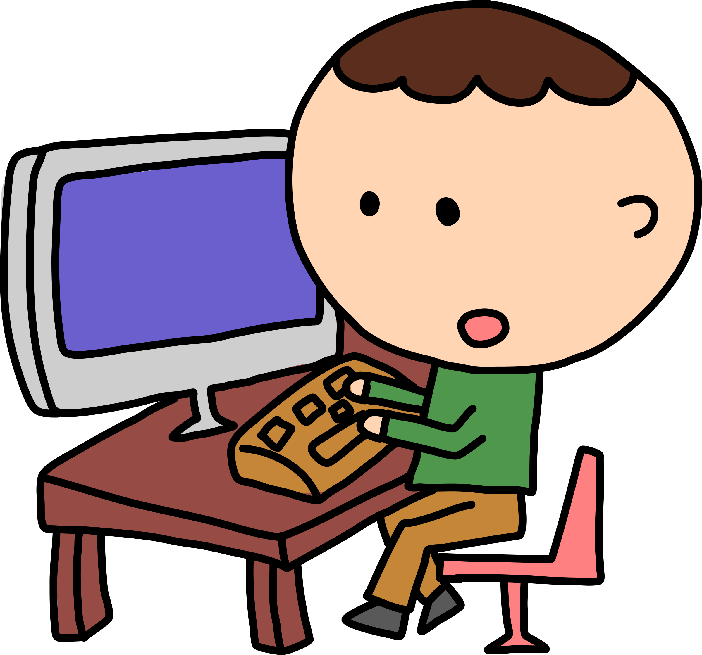 Man at computer clipart - ClipartFox