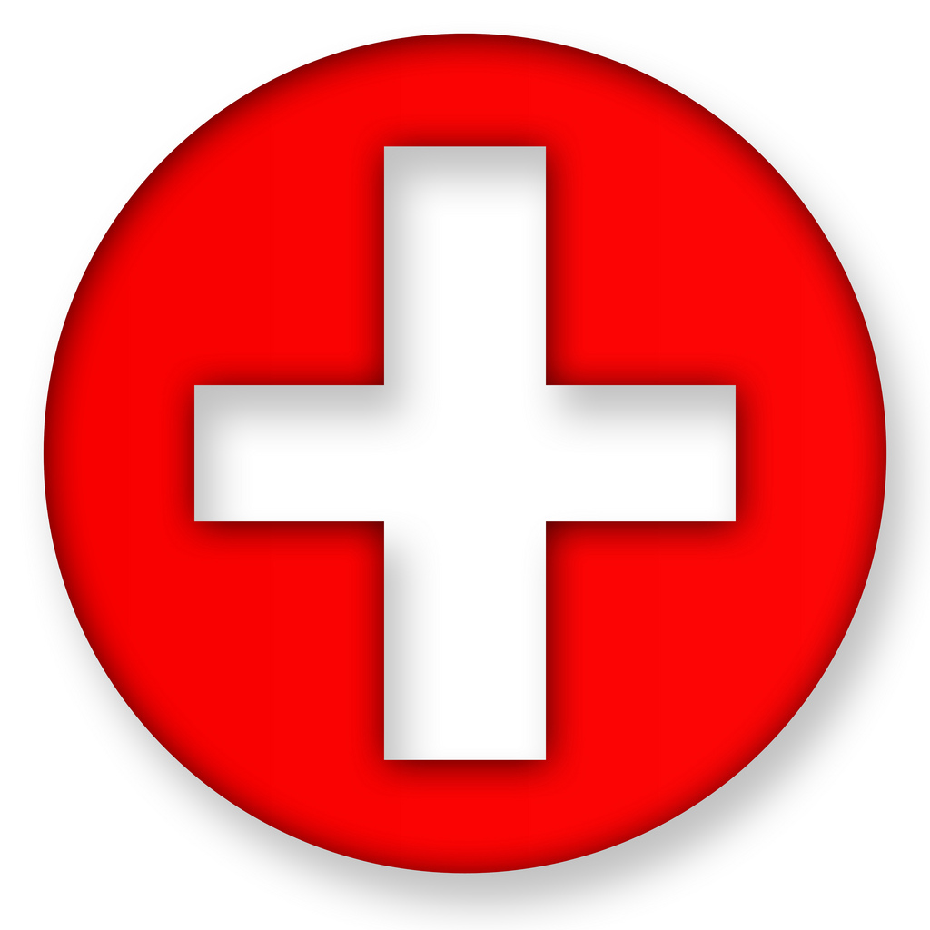first aid sign - white cross in red circle | BassboatRadio | Flickr