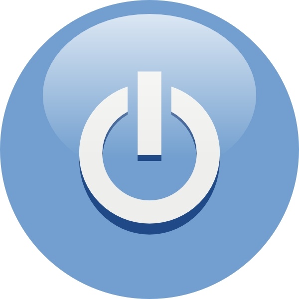 Blue Power Button clip art Free vector in Open office drawing svg ...