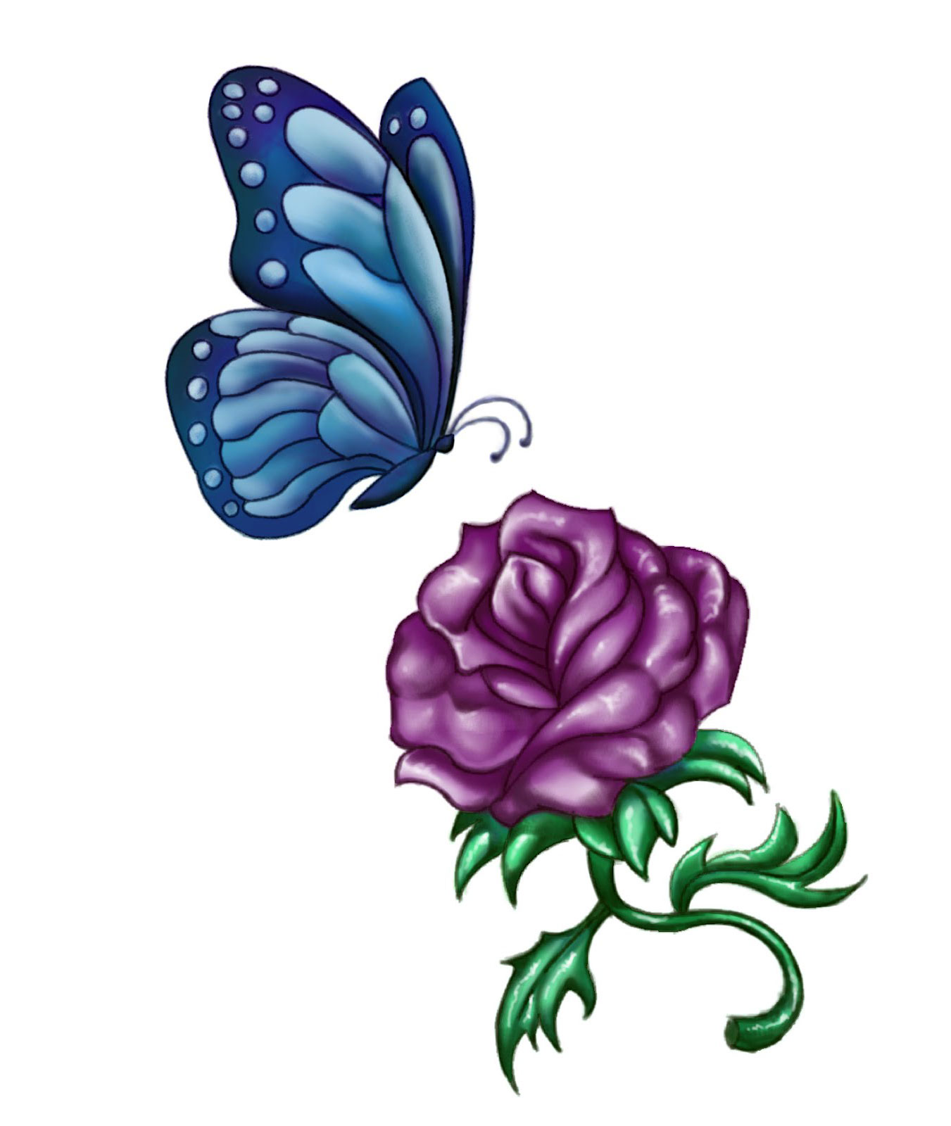 4 Purple Rose Tattoo Designs And Ideas