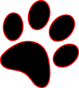Grizzly Bear Paw Print Black And White Clipart