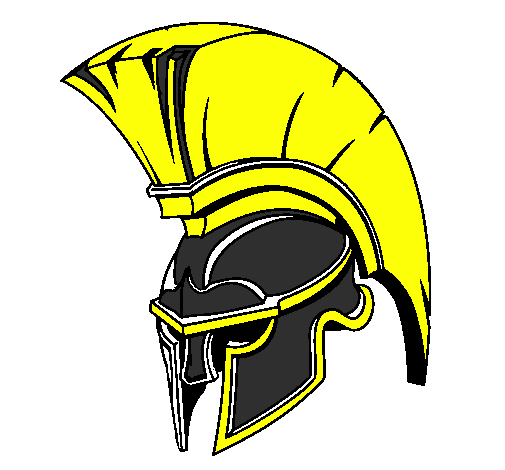 Drawings of spartan helmets.