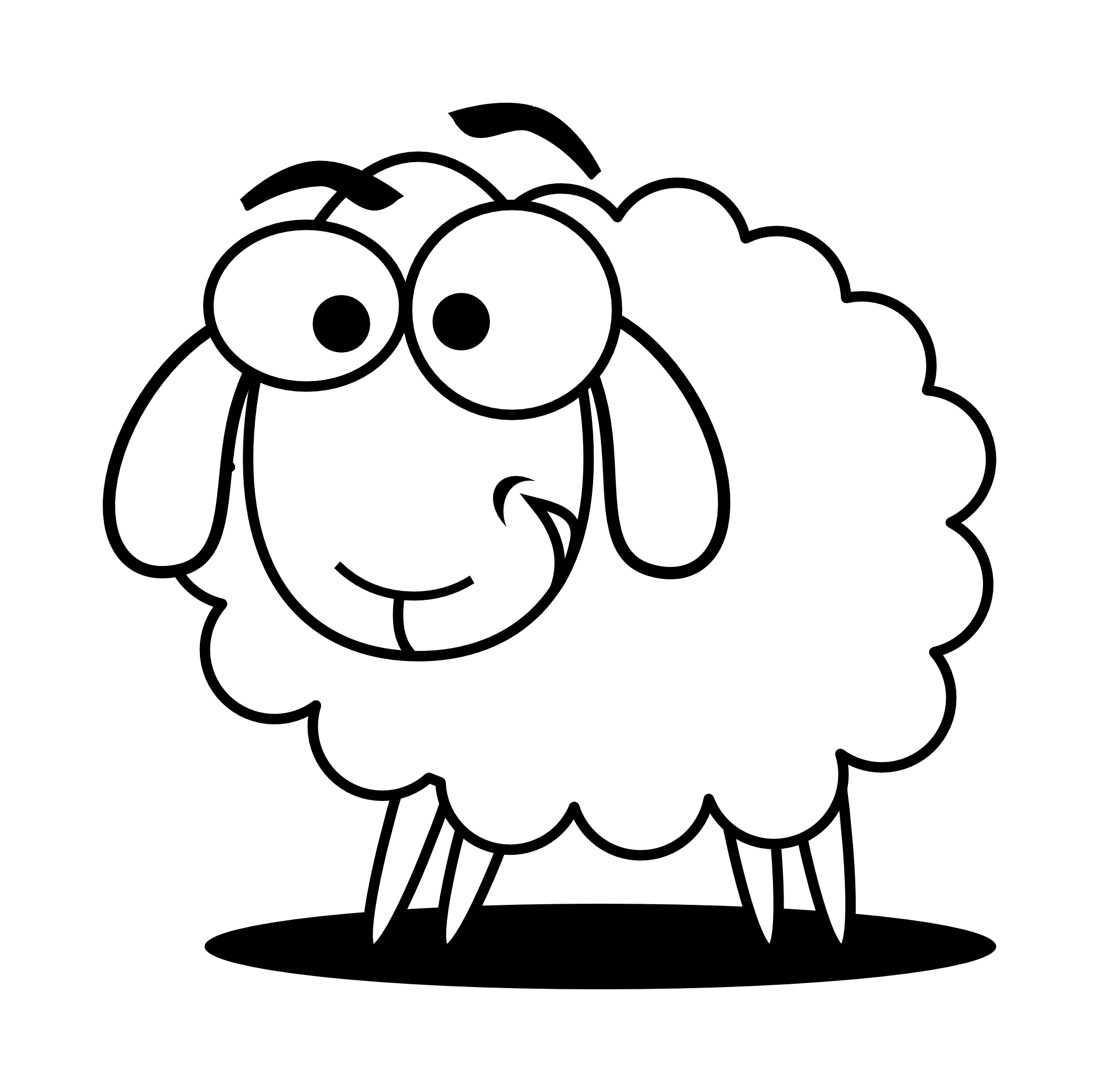 Sheep lamb clipart black and white free images 2