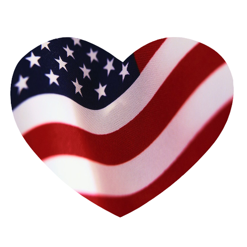 Heart Shape American Flag Stock Images