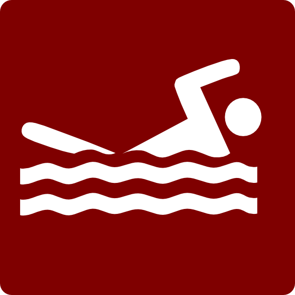 Hotel Icon Swimming Pool Clip Art - Red/white clip art - vector ...