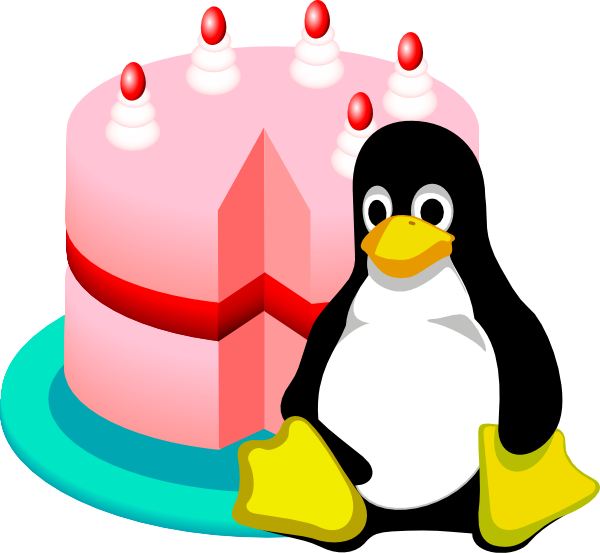 Happy Birthday Linux clip art - vector clip art online, royalty ...