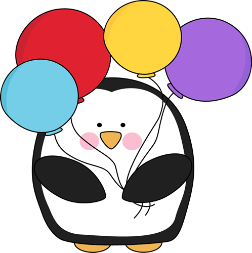 Penguin with Colorful Balloons Clip Art - Penguin with Colorful ...