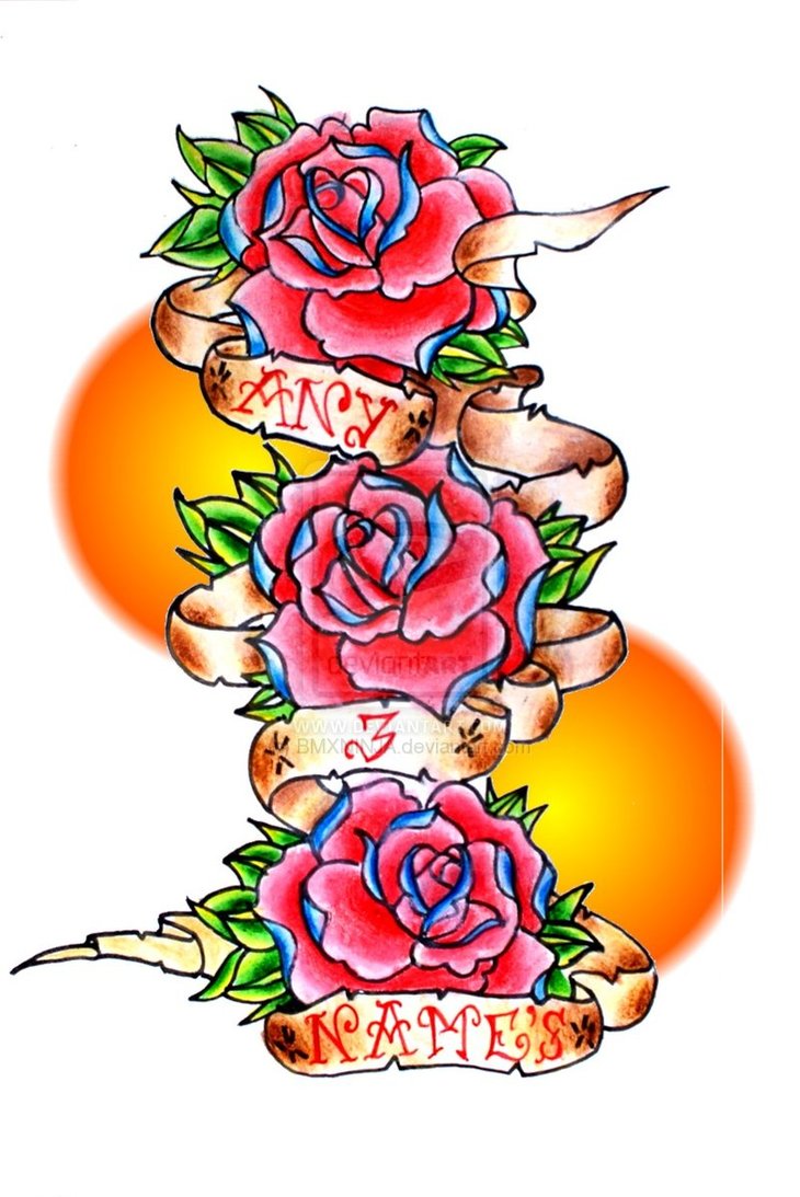 Rose Tattoo Designs With Bannerroses N Banner By Bmxninja On ...