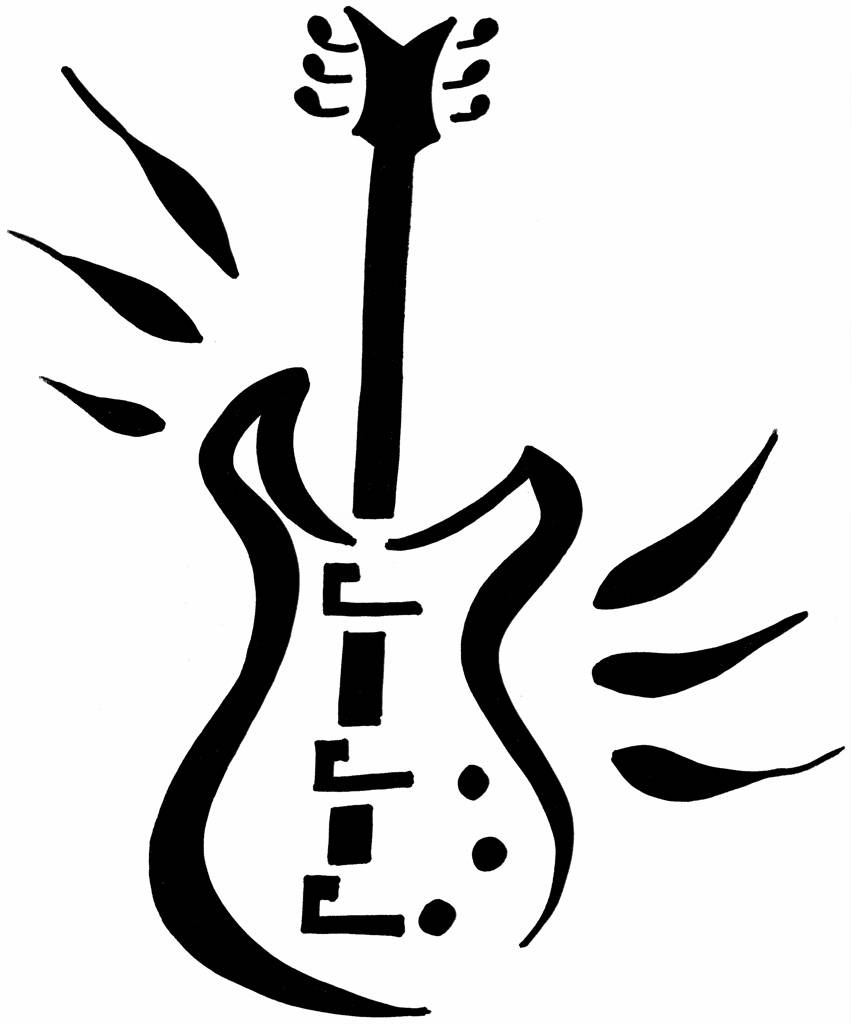 Guitar Stencil - ClipArt Best