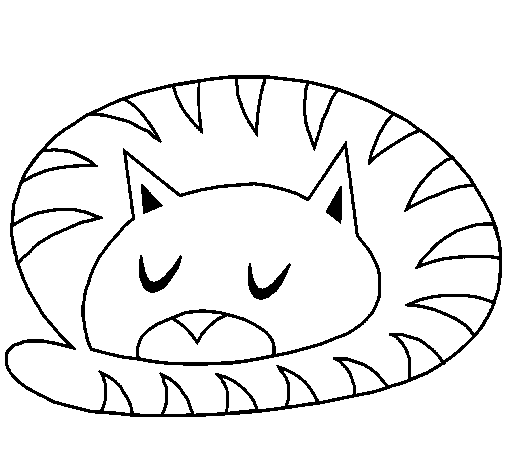 1,010 views Coloring page Sleeping cat to color online - Coloringcrew.