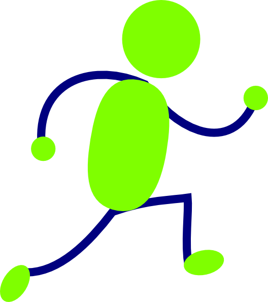 Green And Blue Running Man clip art - vector clip art online ...