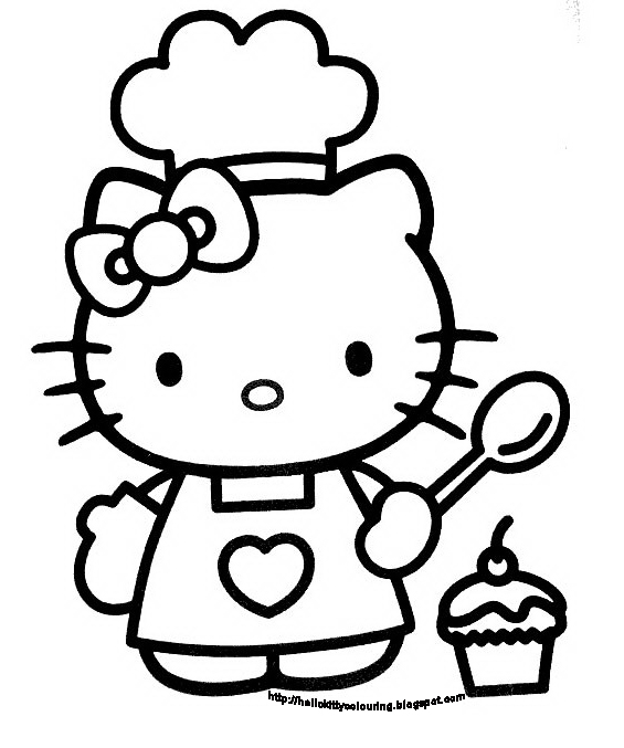 White Black Hello Kitty Coloring Pages On Tattoo Page 12