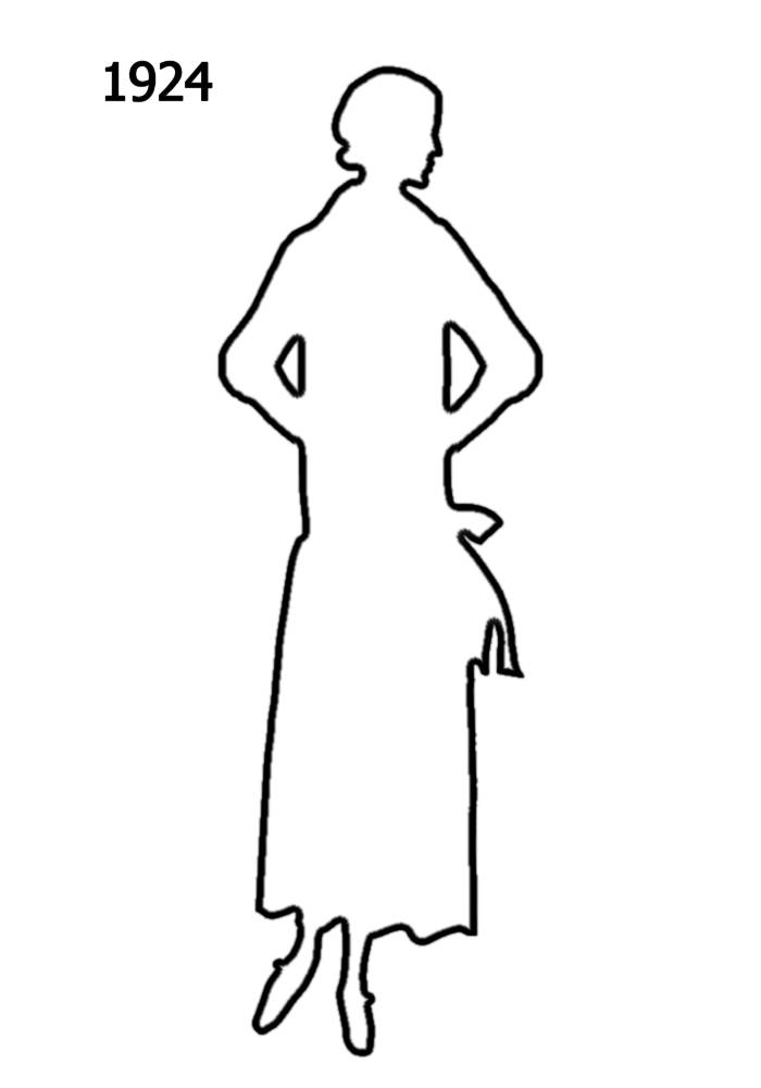 Free Outline White Silhouettes 1920-1930 in Costume History