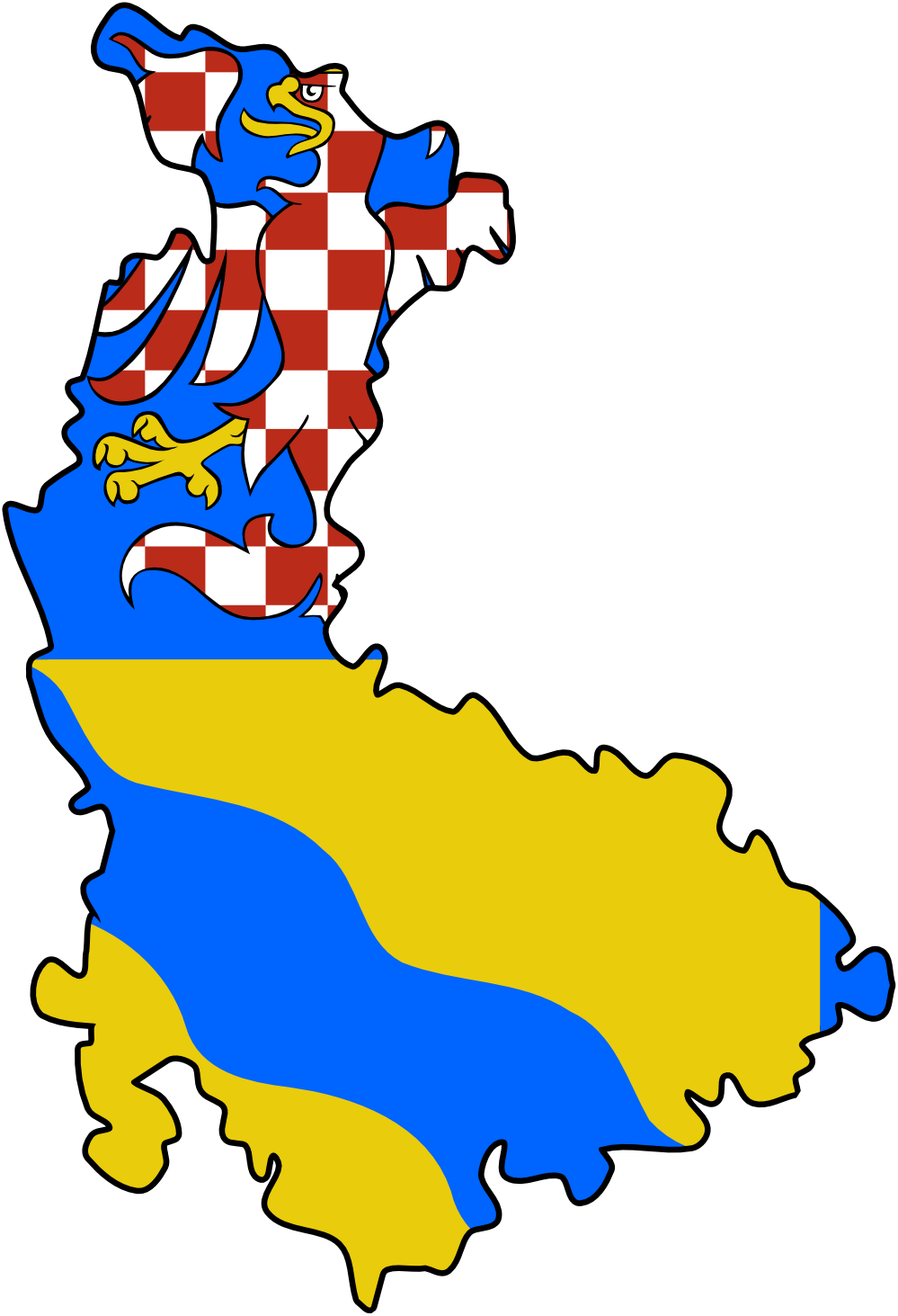 656 views Clip Art: Flag Map of Olomouc Region Drapeau ...