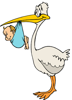 Stork Med Baby - ClipArt Best