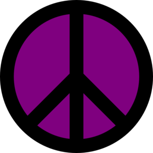 Purple And Black Peace Sign clip art - vector clip art online ...