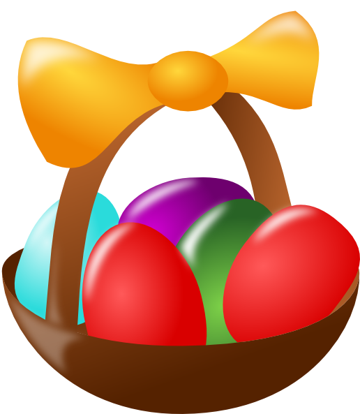 Basket Of Colored Easter Eggs clip art - vector clip art online ...