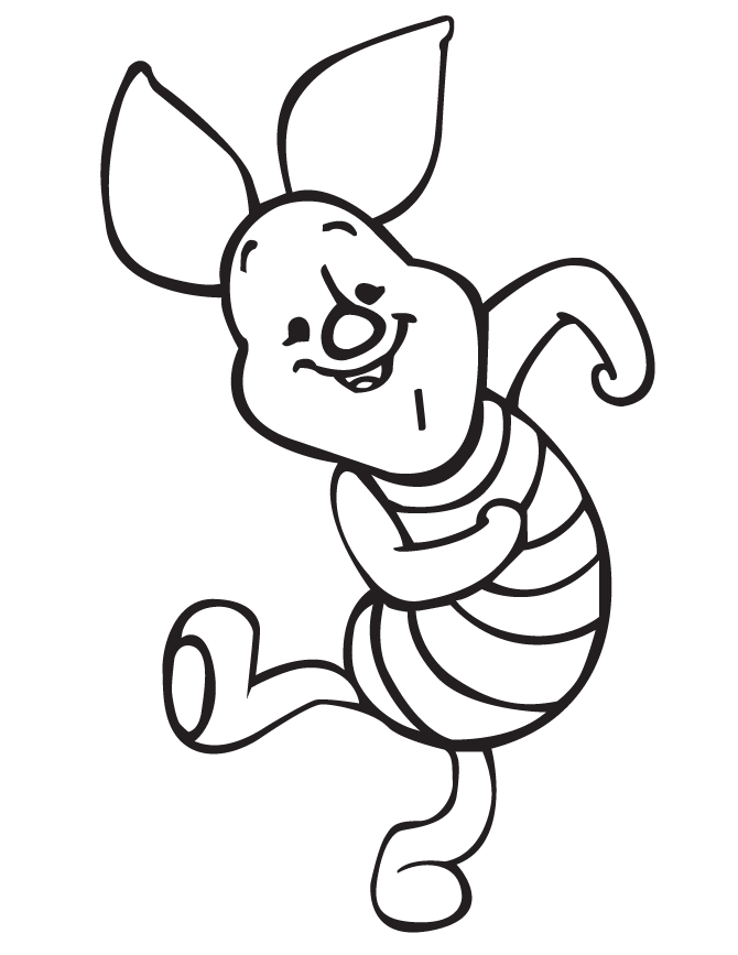 Winnie The Pooh Piglet Dancing Coloring Page | H & M Coloring Pages