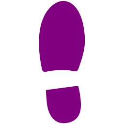 Purple left shoe footprint icon - Free purple footprint icons