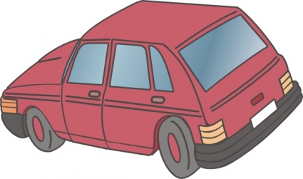 Red Car Hatchback clip art - Download free Transport vectors