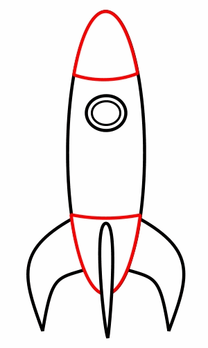 Drawing a cartoon rocket