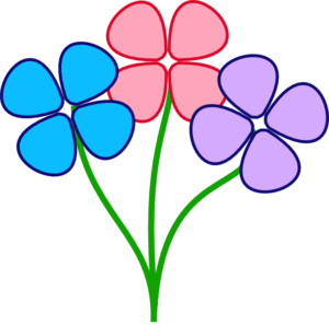 Three Colorful Flowers clip art - vector clip art online, royalty ...