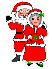 Christmas Clip Art - Santa Clip Art of Santa Claus and Mrs Santa Claus